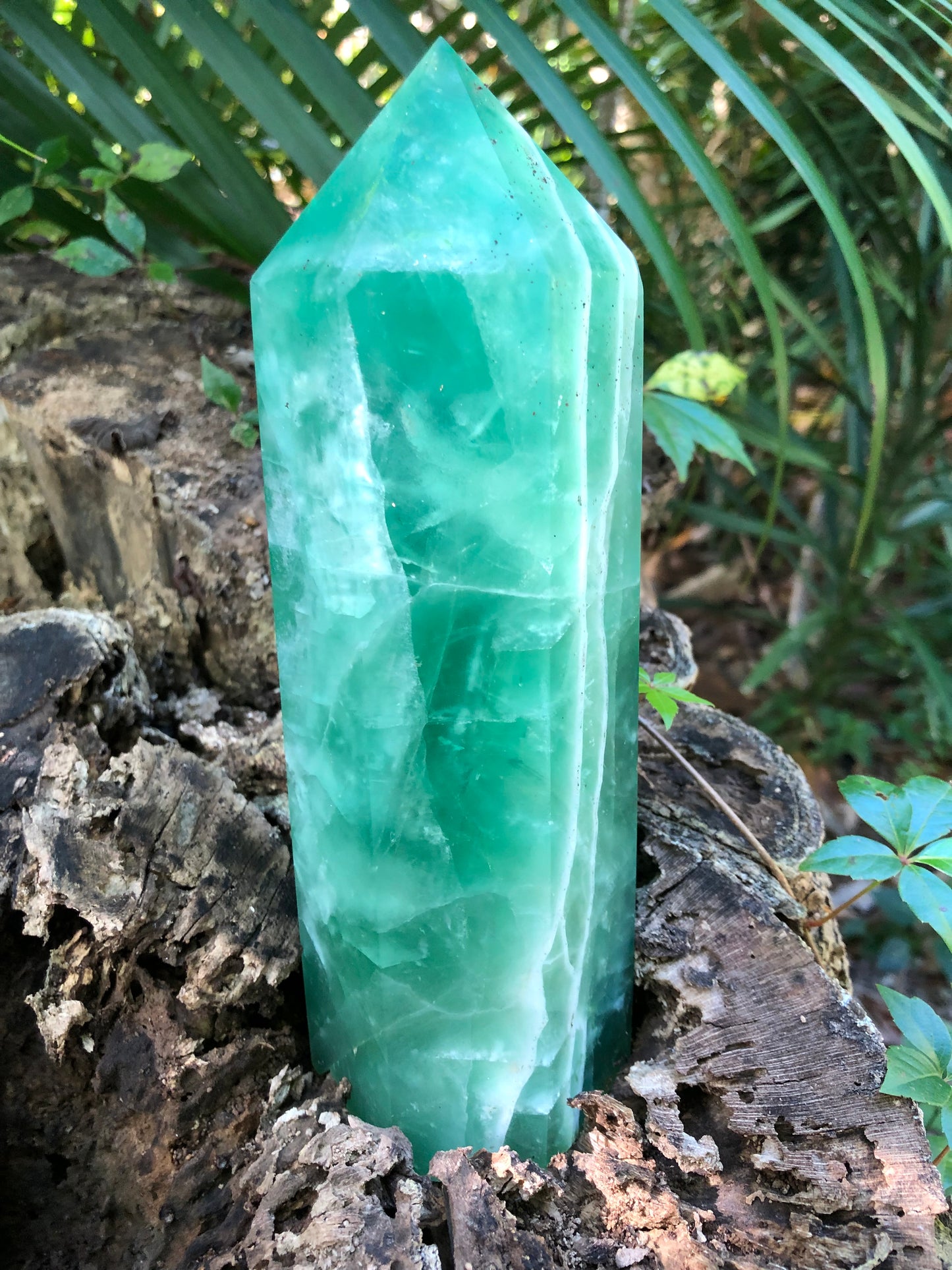 Spectacular "LIGHTNING STRIKE" Green Fluorite Tower, 4 lb Green Fluorite Obelisk, Crystal Magic