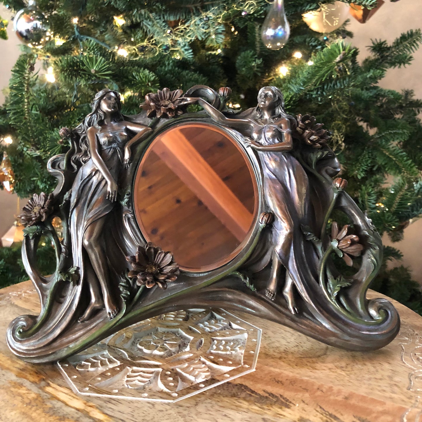 Rare Vintage Victorian Goddess Mirror Old World Vintage