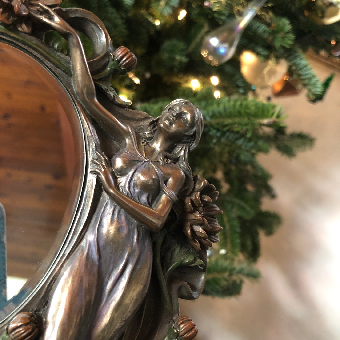 Rare Vintage Victorian Goddess Mirror Old World Vintage