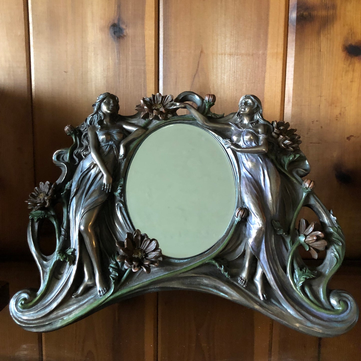 Rare Vintage Victorian Goddess Mirror Old World Vintage