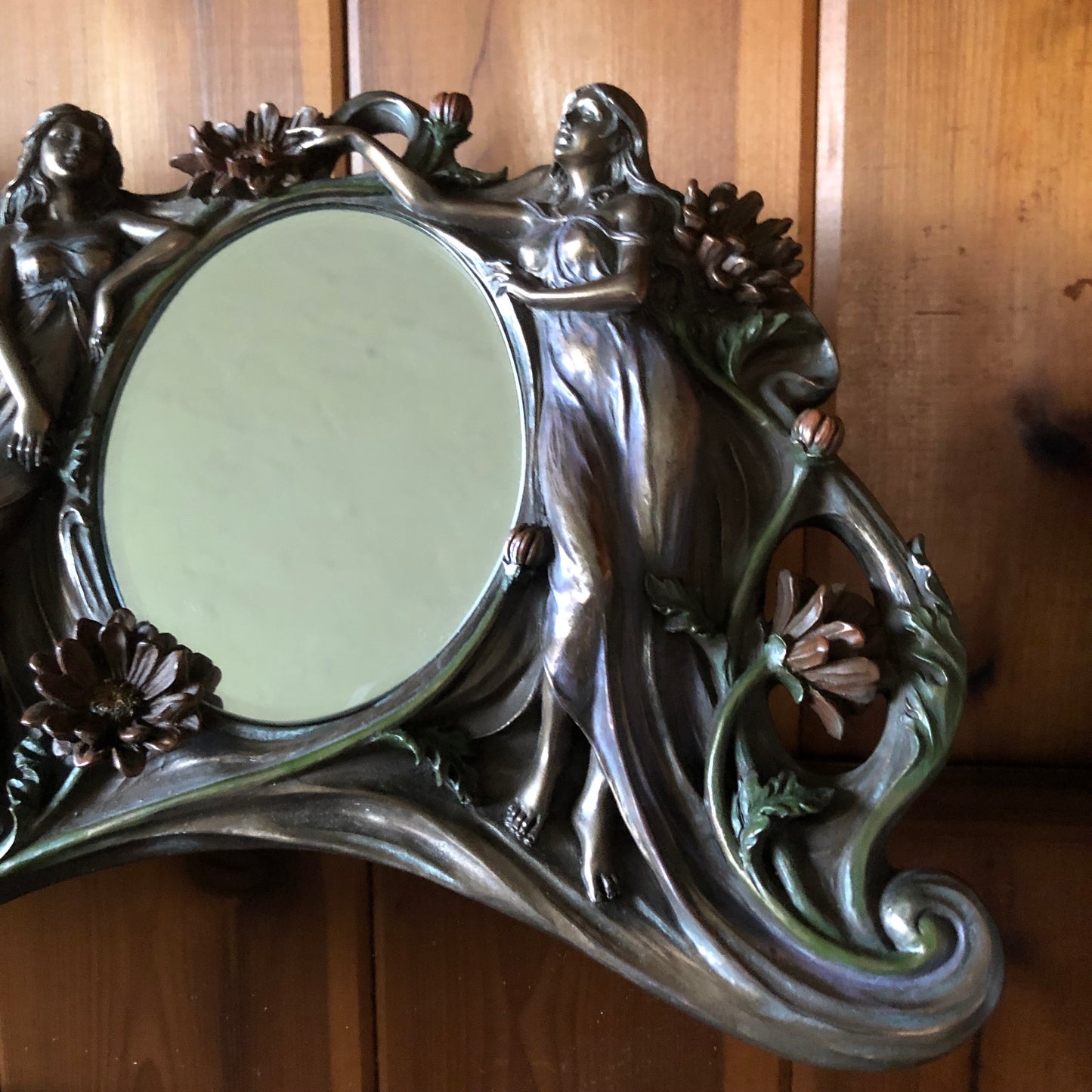 Rare Vintage Victorian Goddess Mirror Old World Vintage