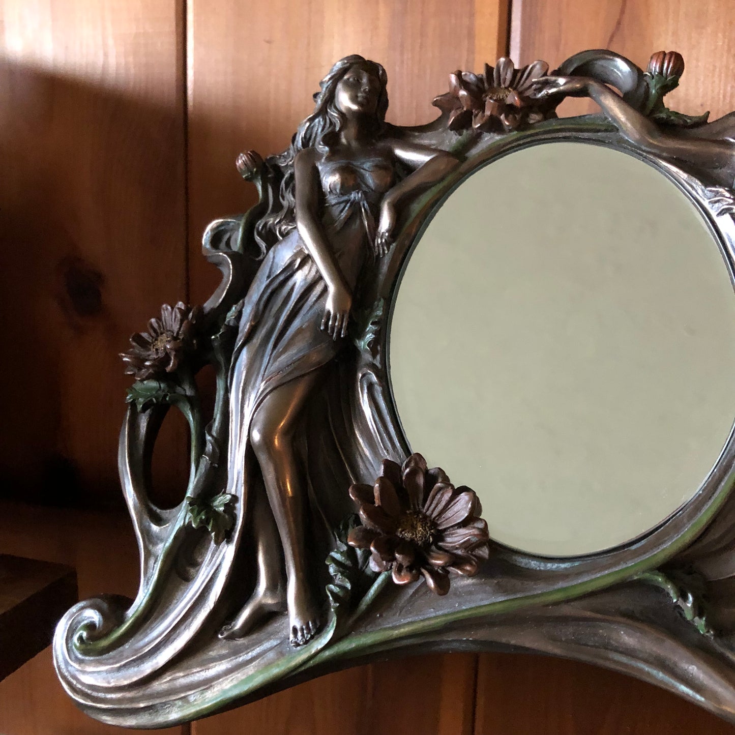 Rare Vintage Victorian Goddess Mirror Old World Vintage