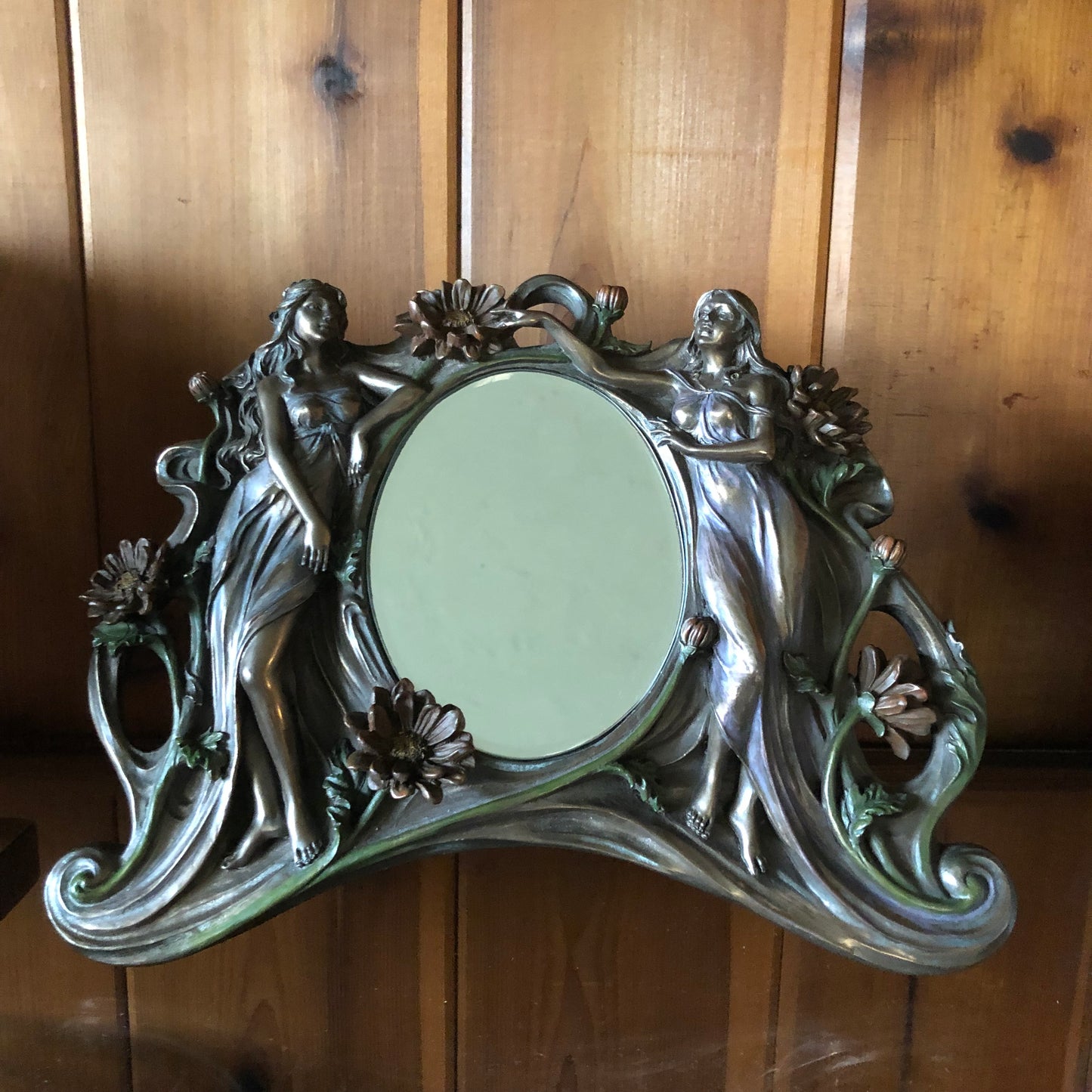 Rare Vintage Victorian Goddess Mirror Old World Vintage