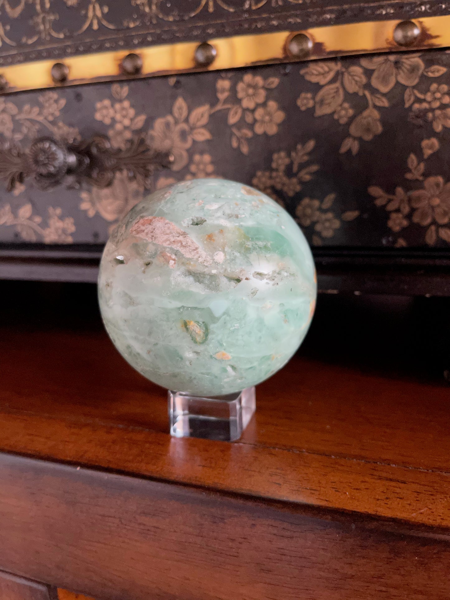 Beautifully Figured Amazonite Sphere,  Crystal Magic