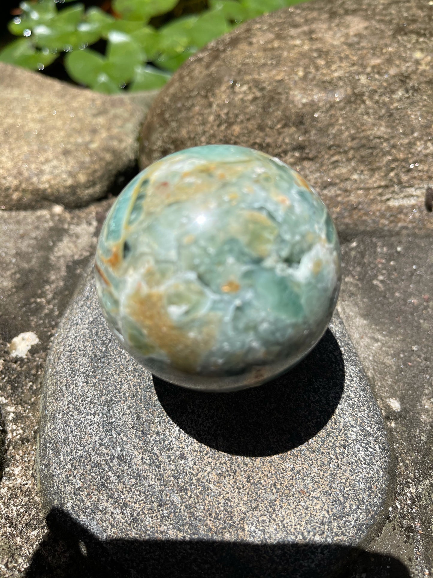 Beautifully Figured Amazonite Sphere,  Crystal Magic