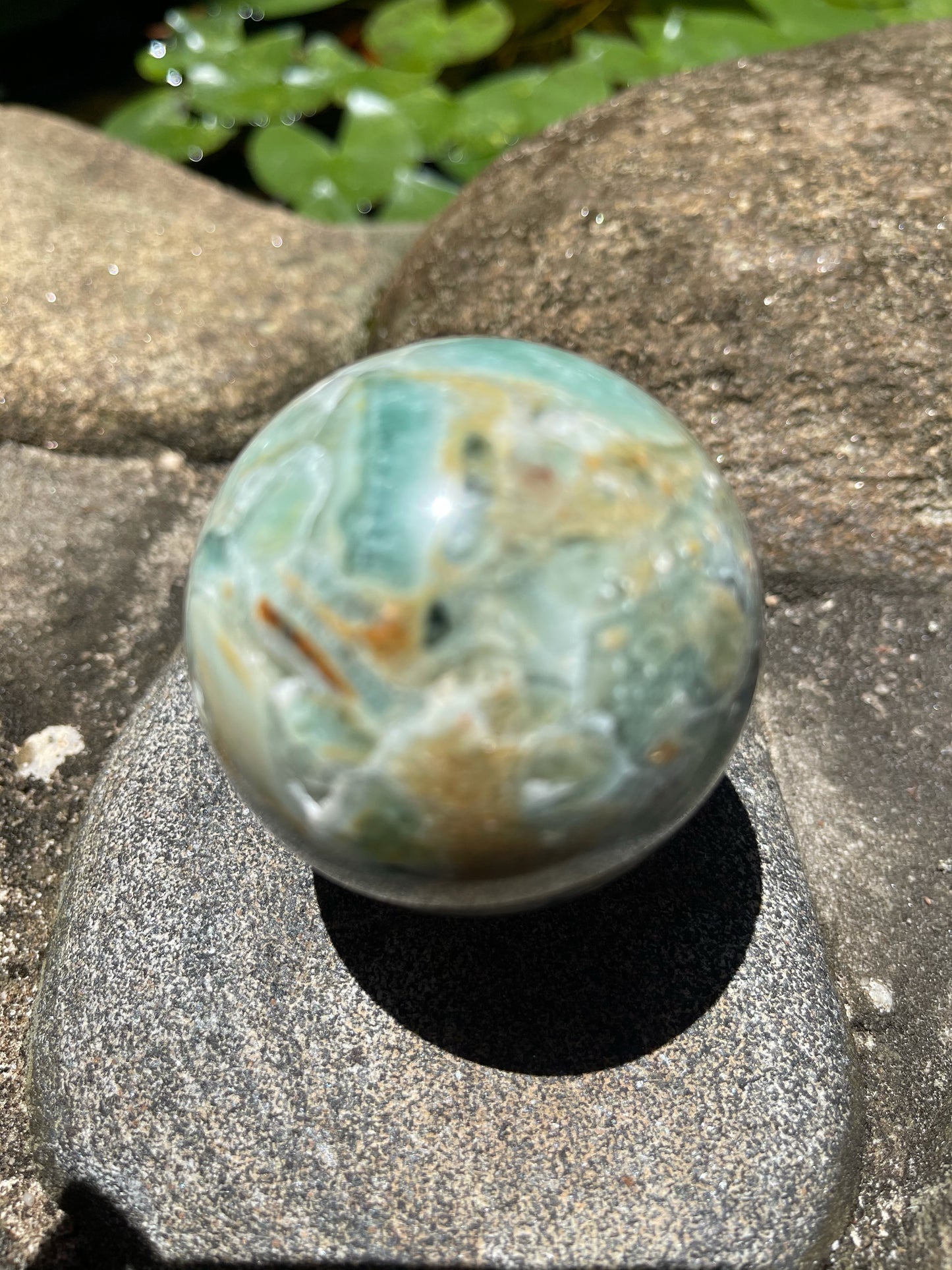 Beautifully Figured Amazonite Sphere,  Crystal Magic