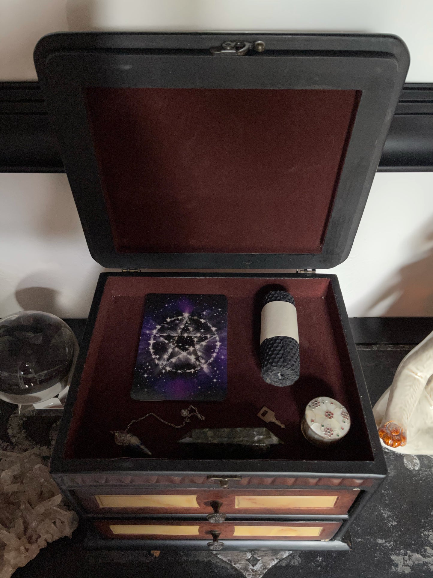 Oddities Chest, Vintage Chest, Tarot Card Chest, Home Decor