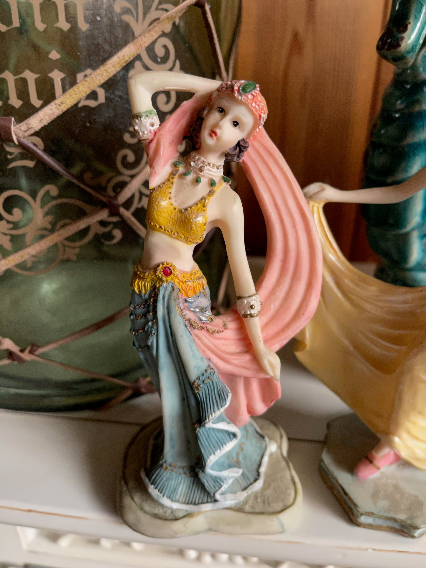 Fun Spirited Gypsy Vintage Figurine, Old World Vintage
