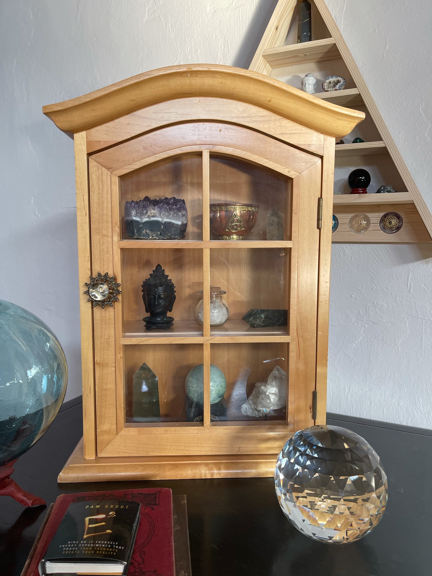Vintage Cabinet, Crystal Display, Home Decor