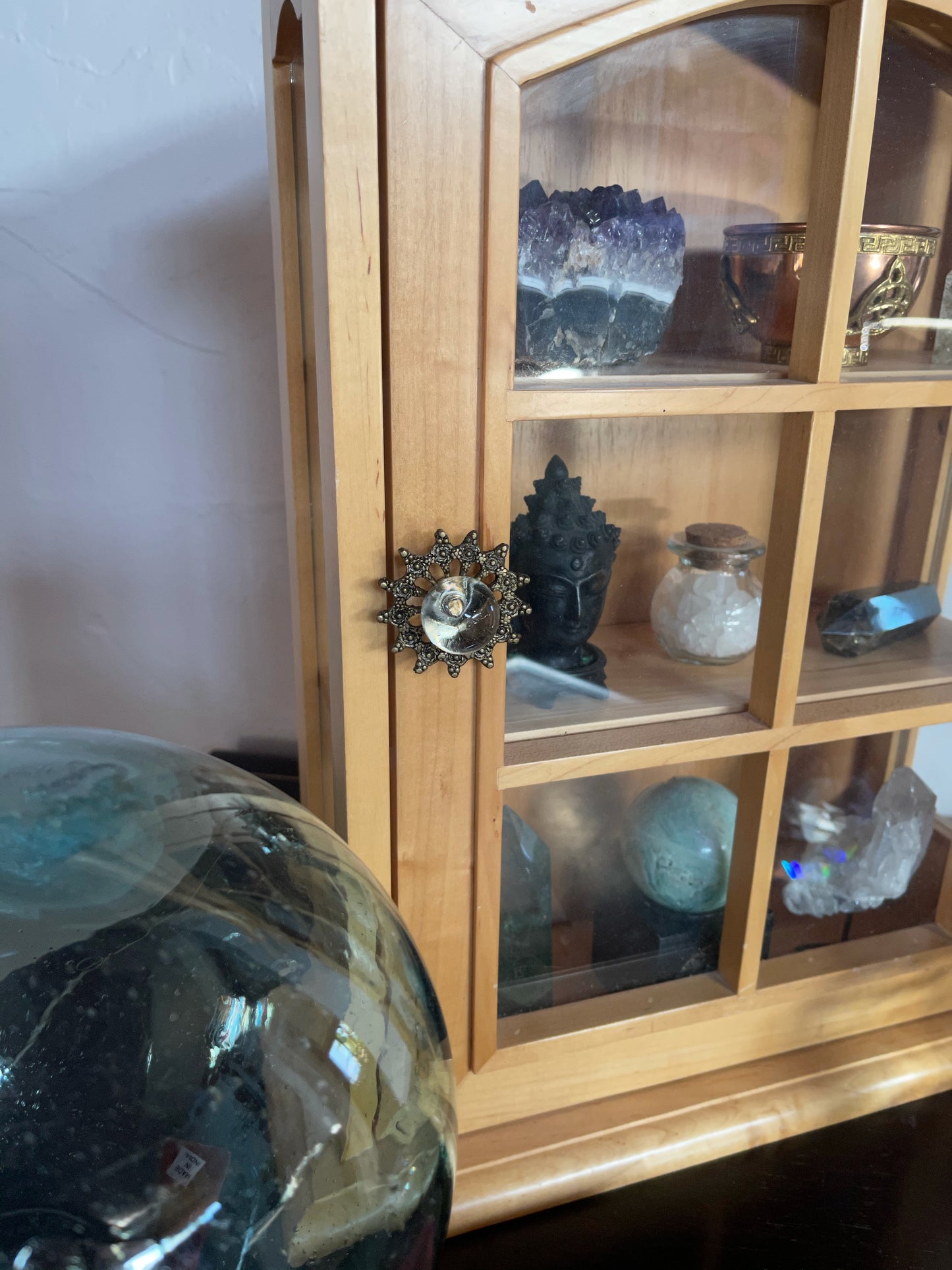 Vintage Cabinet, Crystal Display, Home Decor