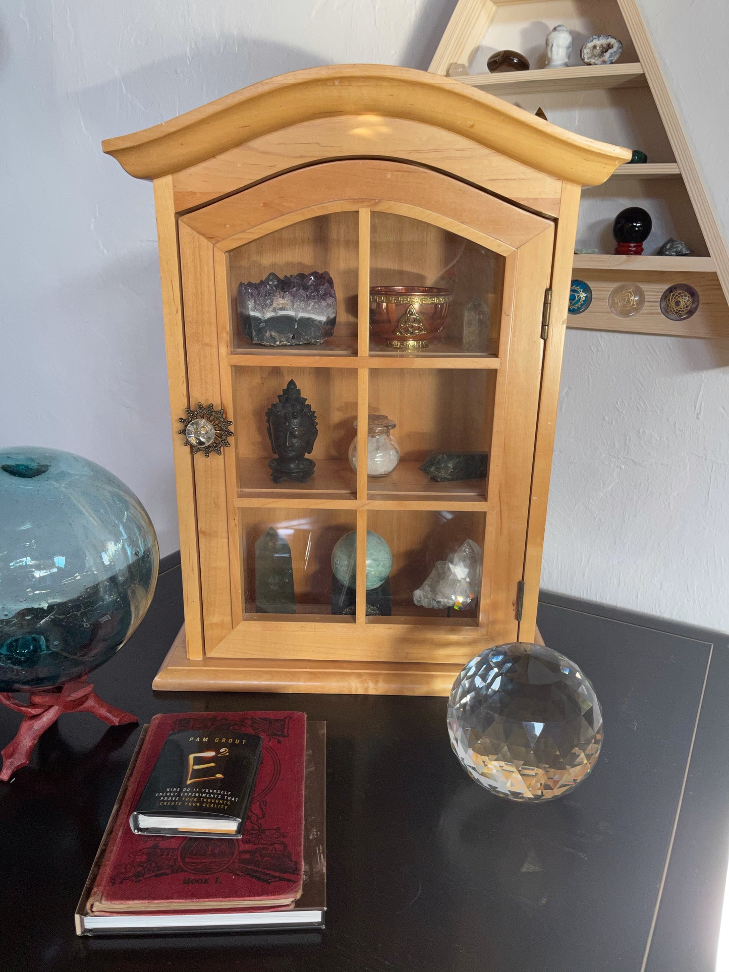 Vintage Cabinet, Crystal Display, Home Decor