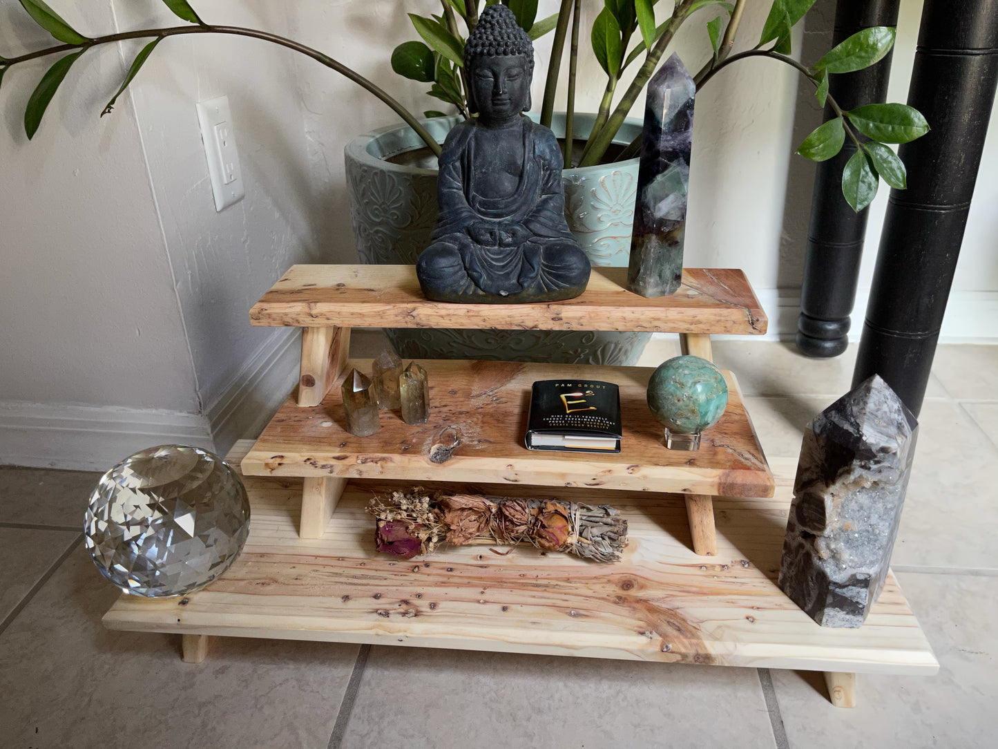 One of a Kind Highly Figured Meditation Table Set, Home Decor