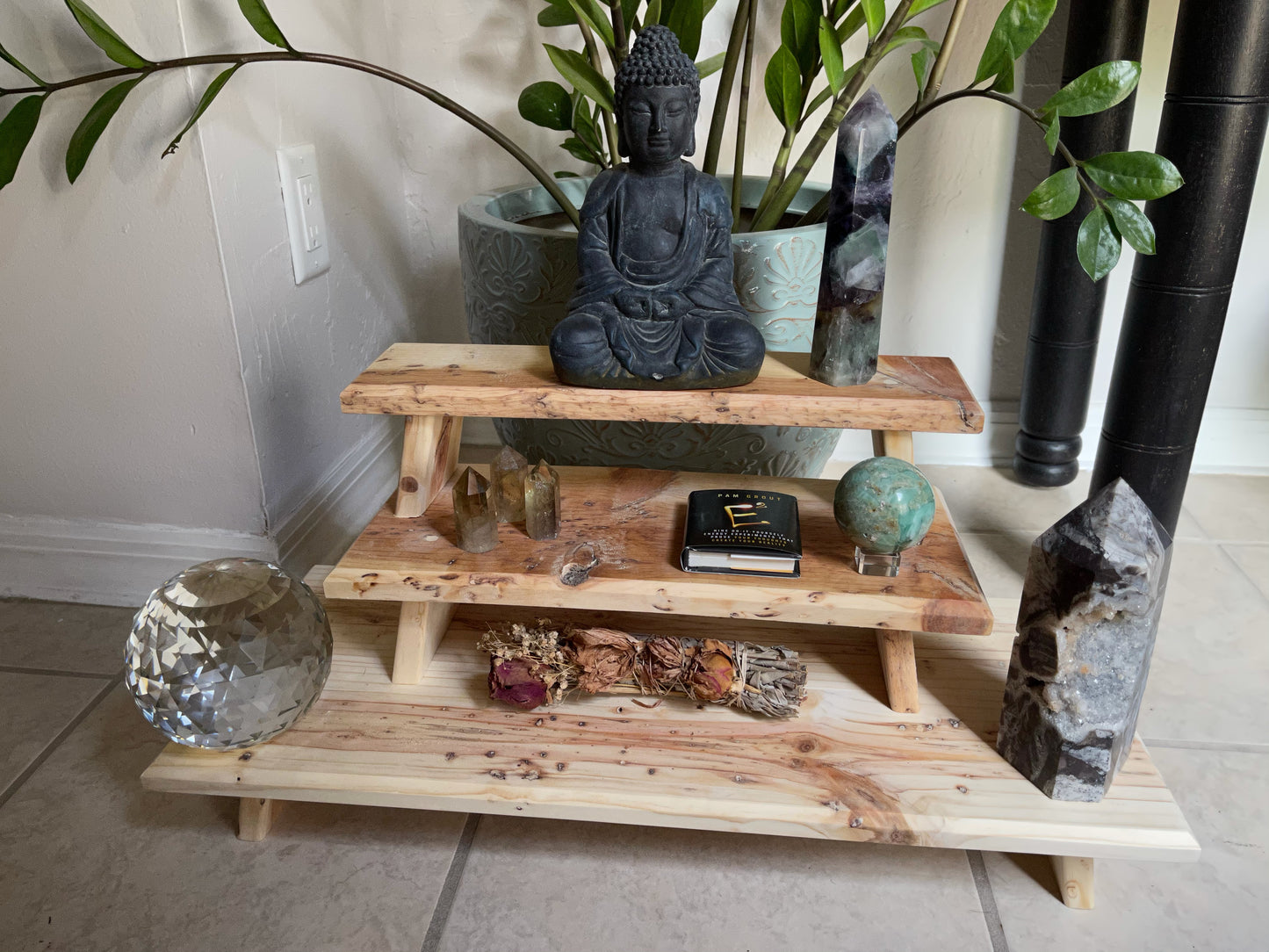 One of a Kind Highly Figured Meditation Table Set, Home Decor