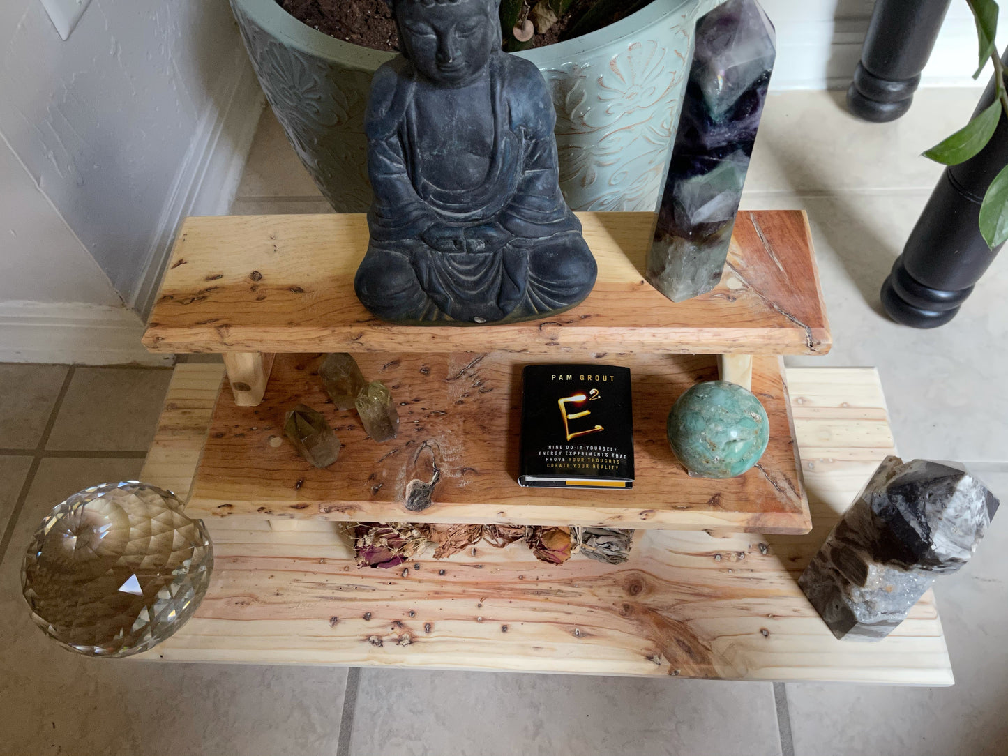 One of a Kind Highly Figured Meditation Table Set, Home Decor