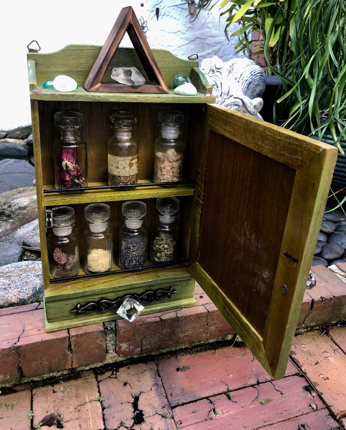 Antique Green Witch's Cabinet, Lovecycled