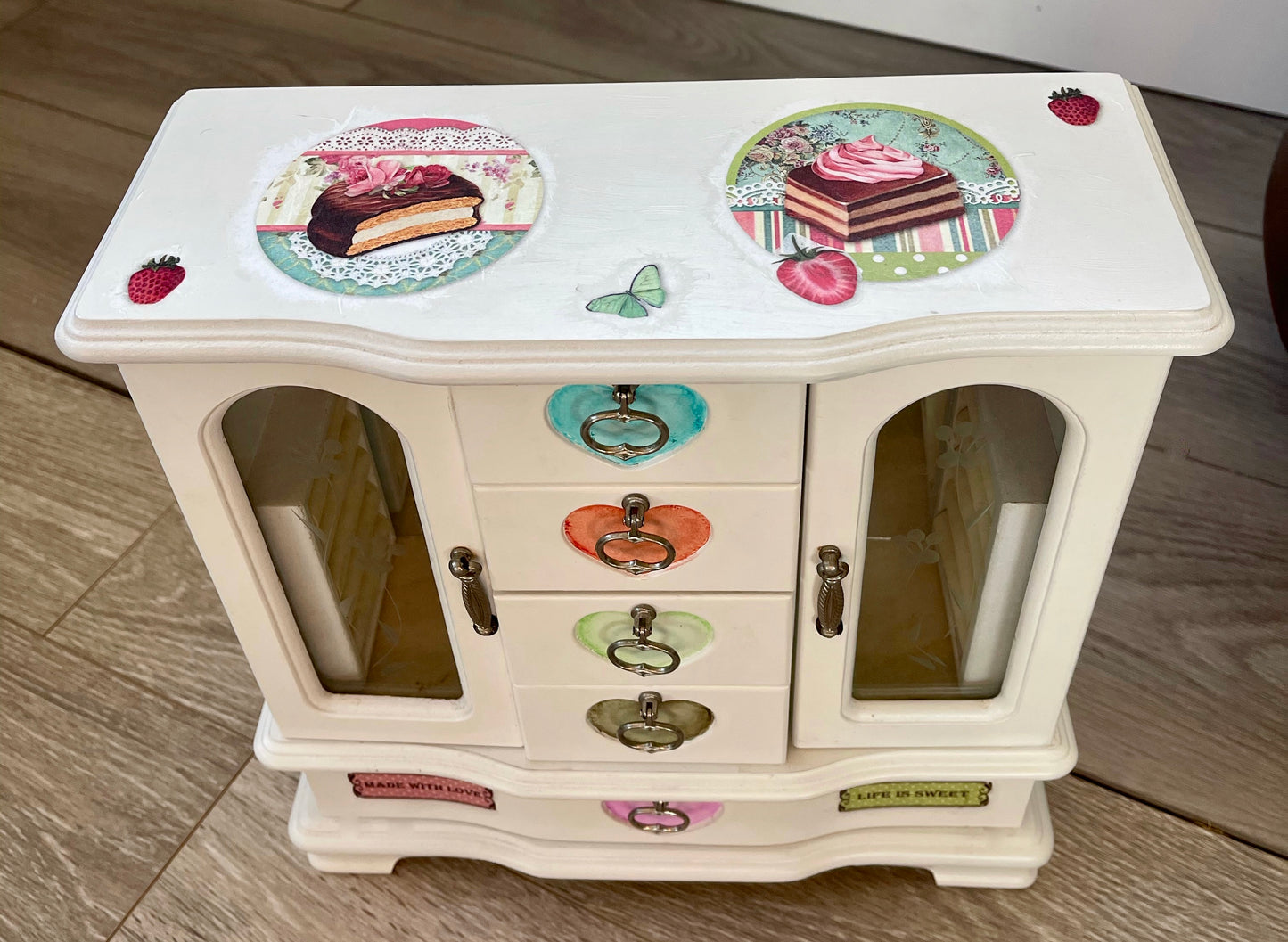 Upcycled Jewerly Cabinet, Little Girls Jewerly Cabinet, Lovecycled