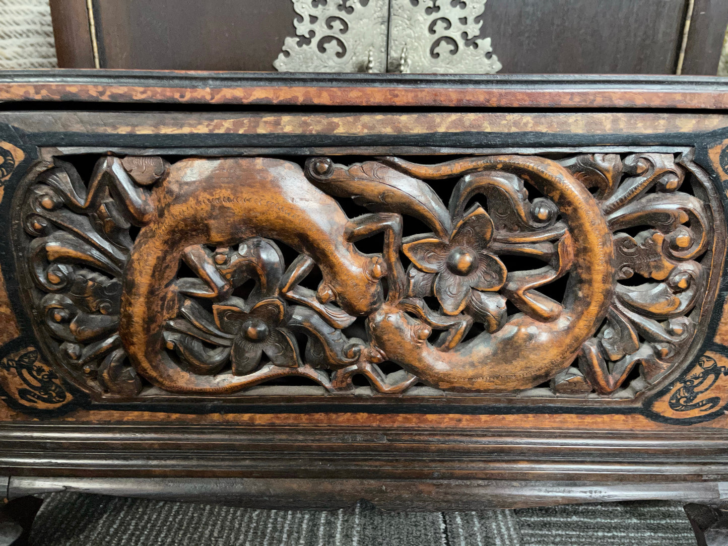 FABULOUS Vintage Ornate Trunk from Indonesia, Old World Vintage