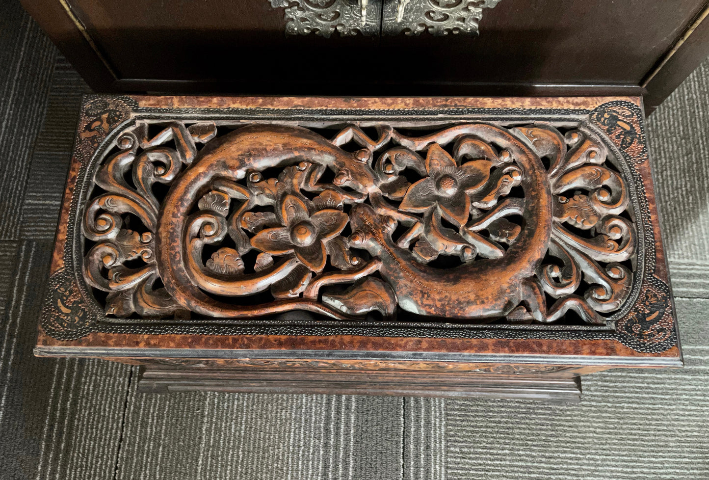 FABULOUS Vintage Ornate Trunk from Indonesia, Old World Vintage