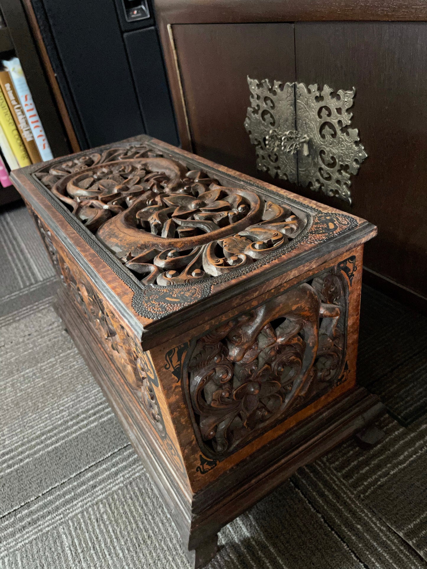 FABULOUS Vintage Ornate Trunk from Indonesia, Old World Vintage
