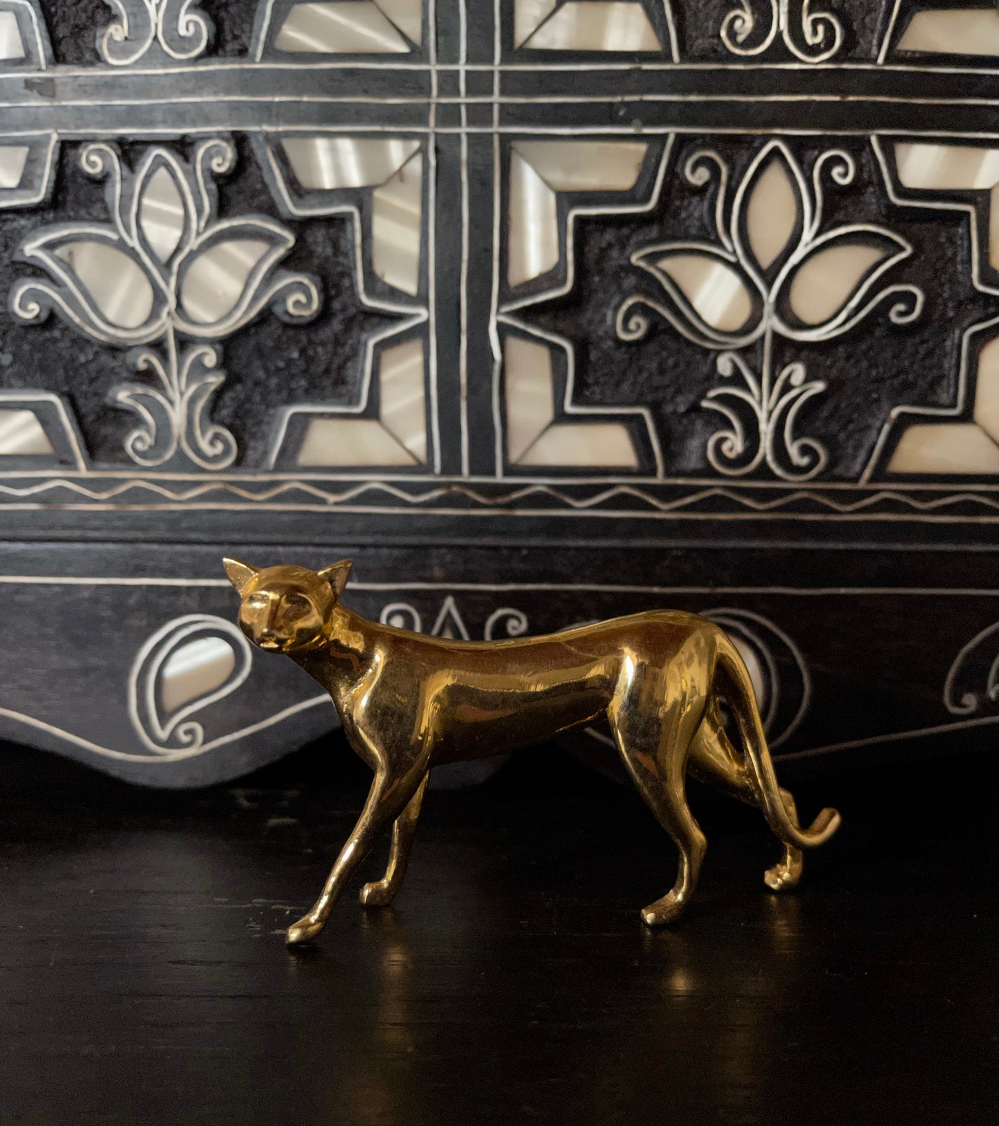 Franklin Mint gold cat, gold cat figurine