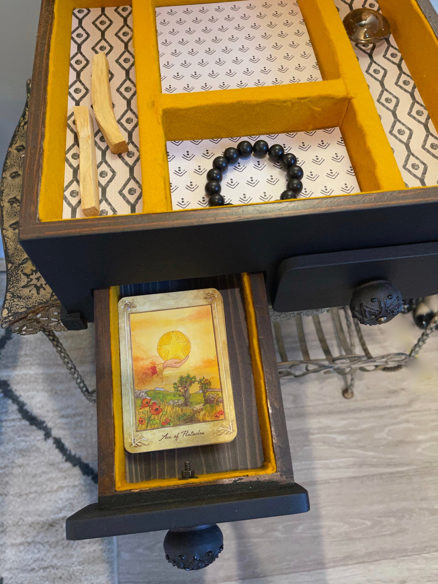 Large Vintage Chest, Upcycled Tarot Card Box, Old World Vintage