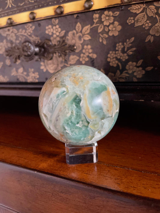 Beautifully Figured Amazonite Sphere,  Crystal Magic