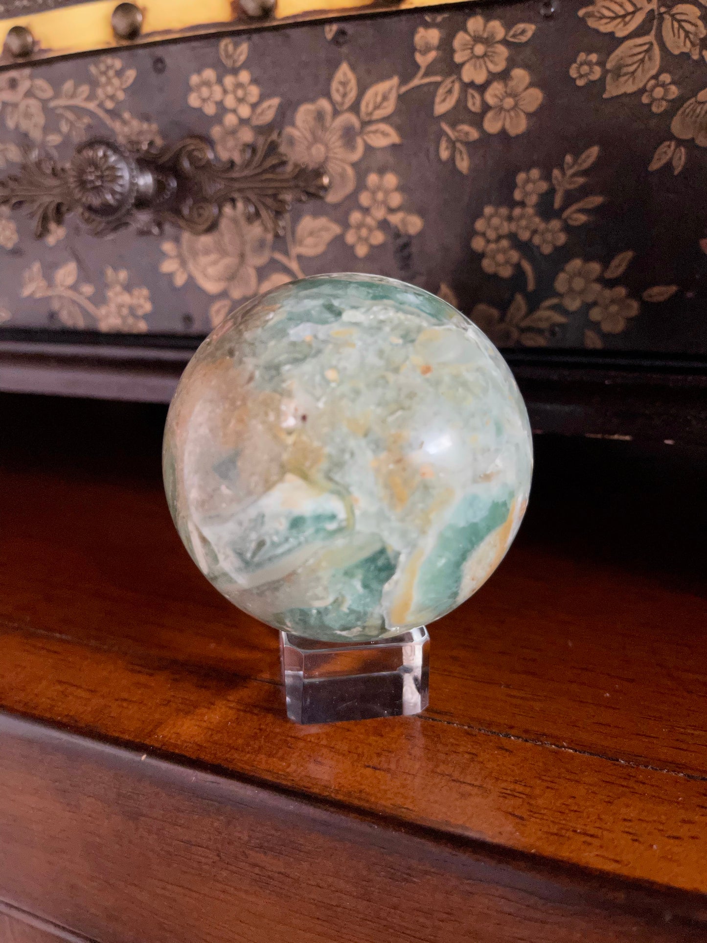 Beautifully Figured Amazonite Sphere,  Crystal Magic