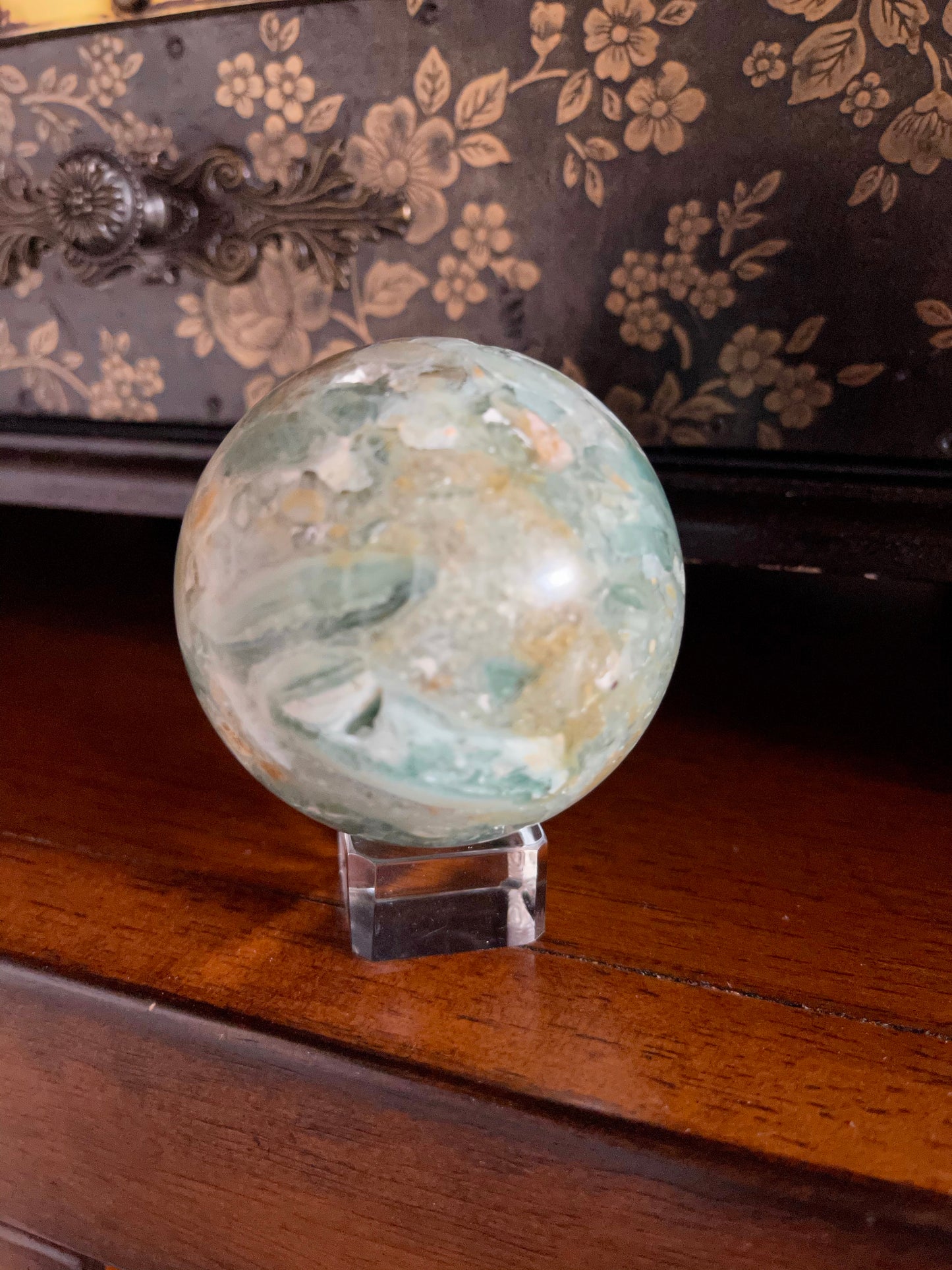 Beautifully Figured Amazonite Sphere,  Crystal Magic