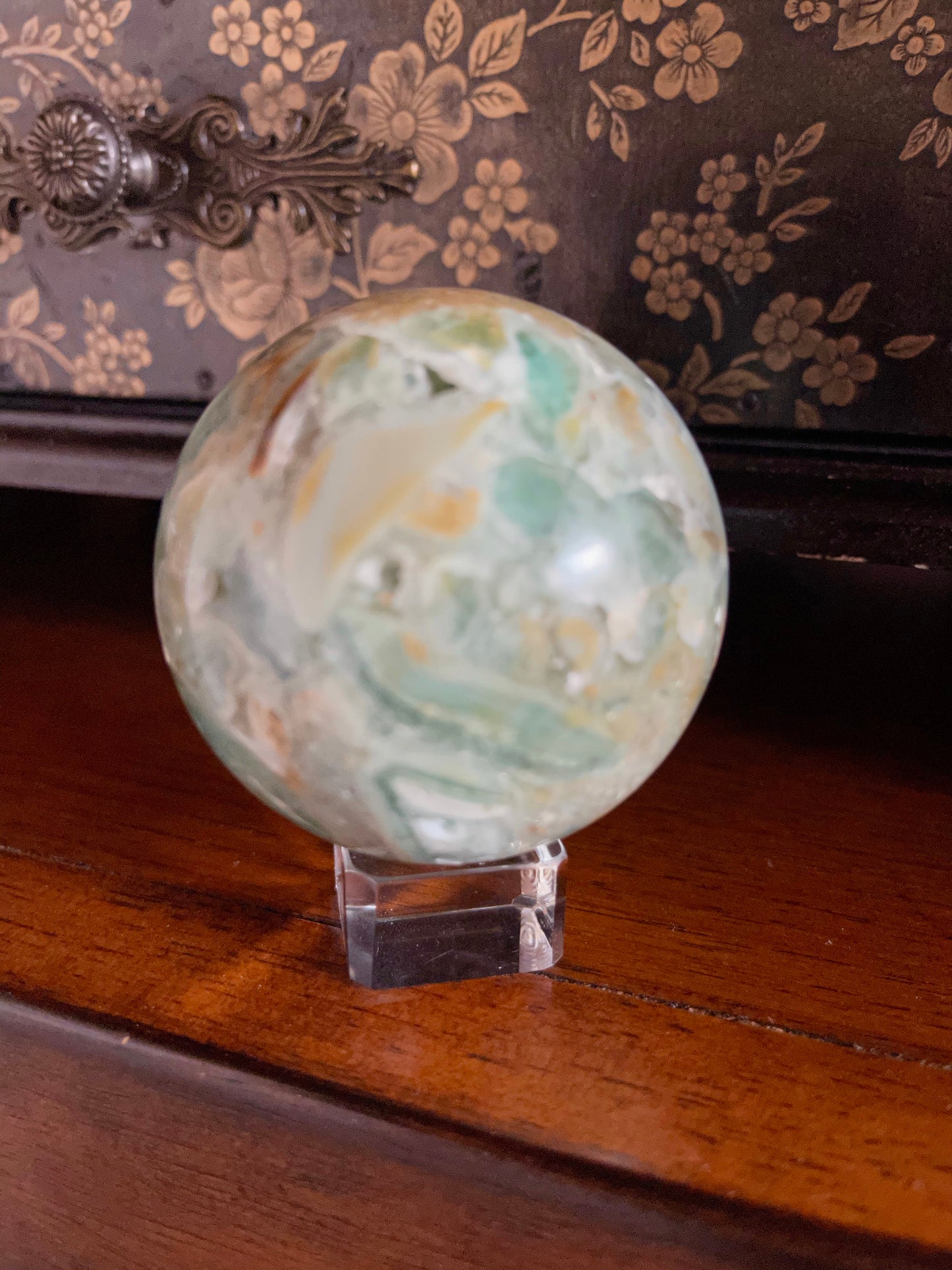 Beautifully Figured Amazonite Sphere,  Crystal Magic