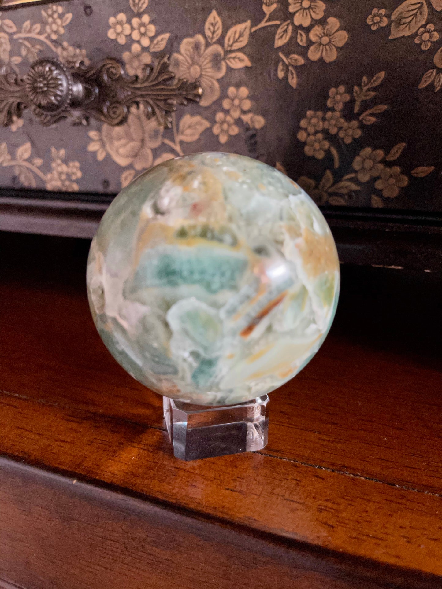 Beautifully Figured Amazonite Sphere,  Crystal Magic
