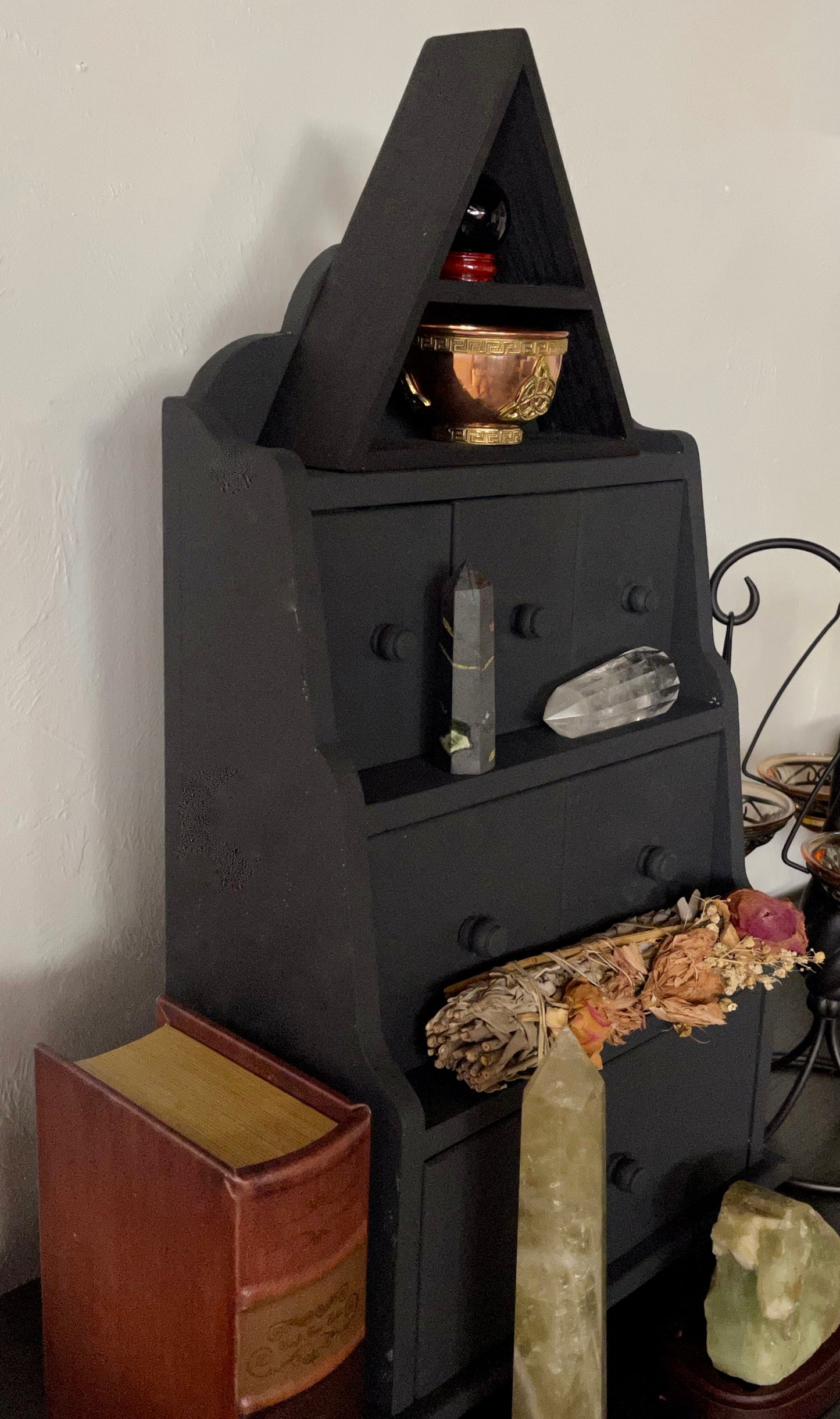 Tiered Altar Shelf, Oddities and Mystical Cabinet, Home Decor