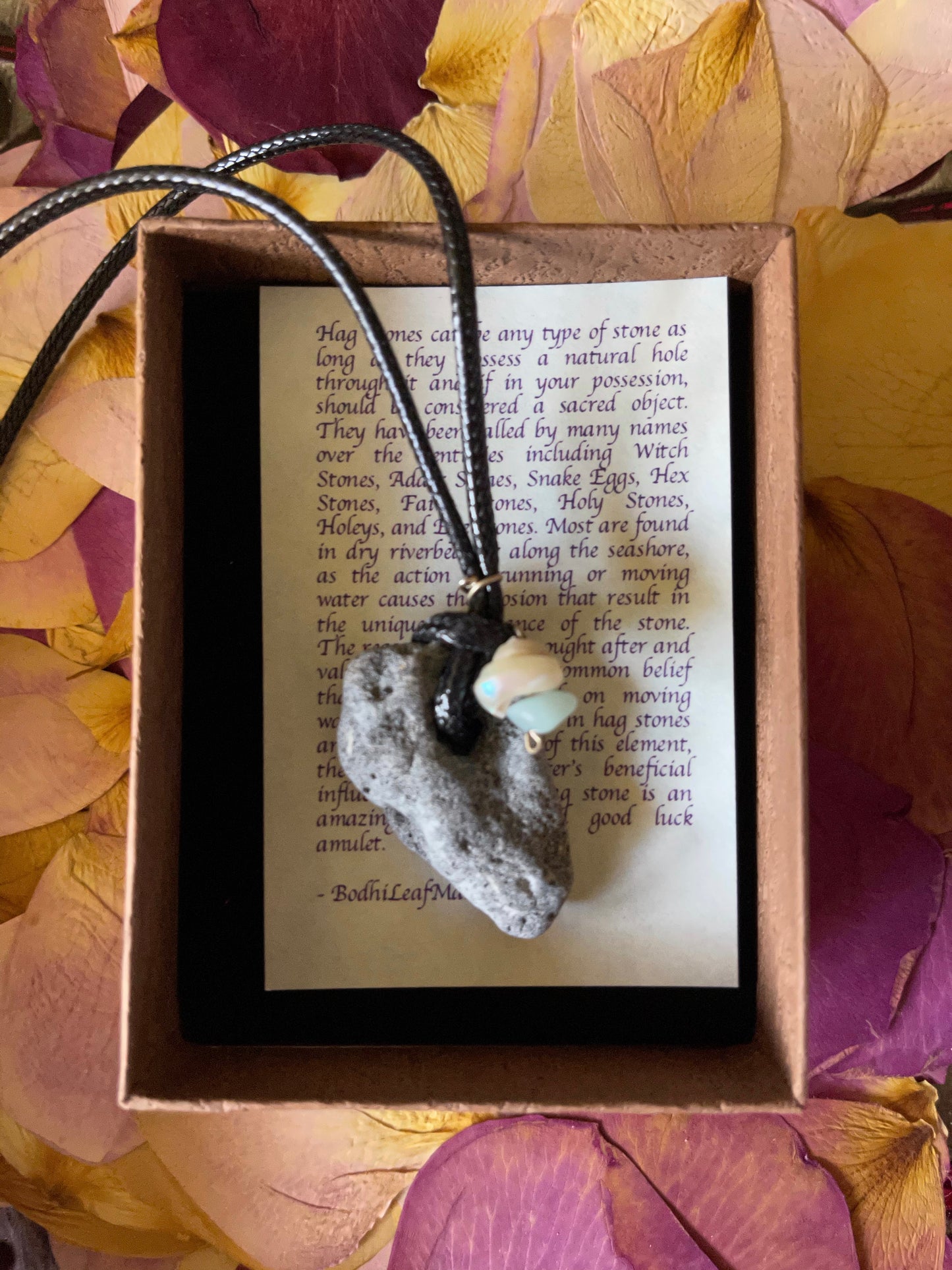 Hag Stone Necklace, Bodhi Jewelry
