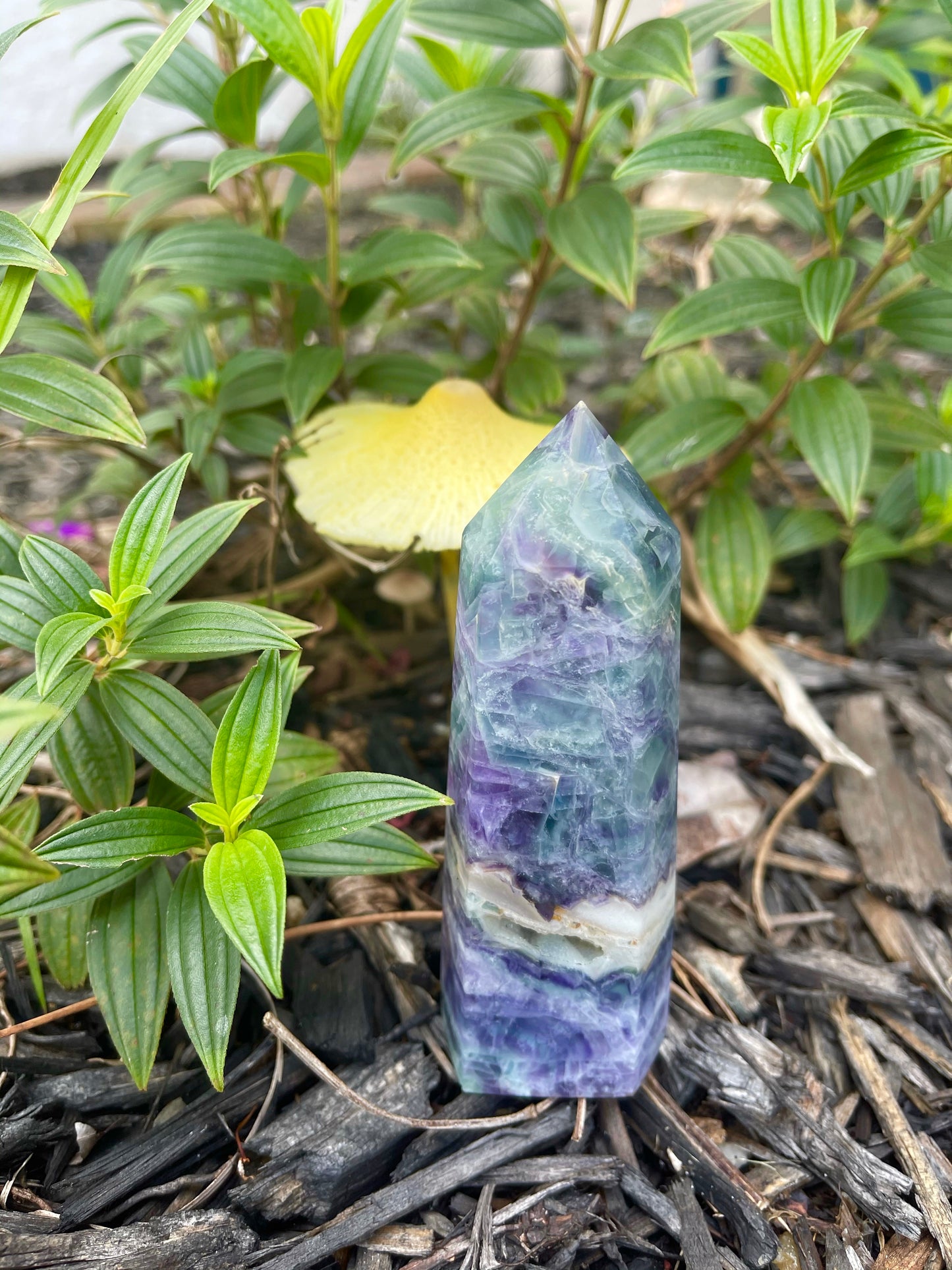Rainbow Fluorite Tower with Natural Opening, Crystal Magic