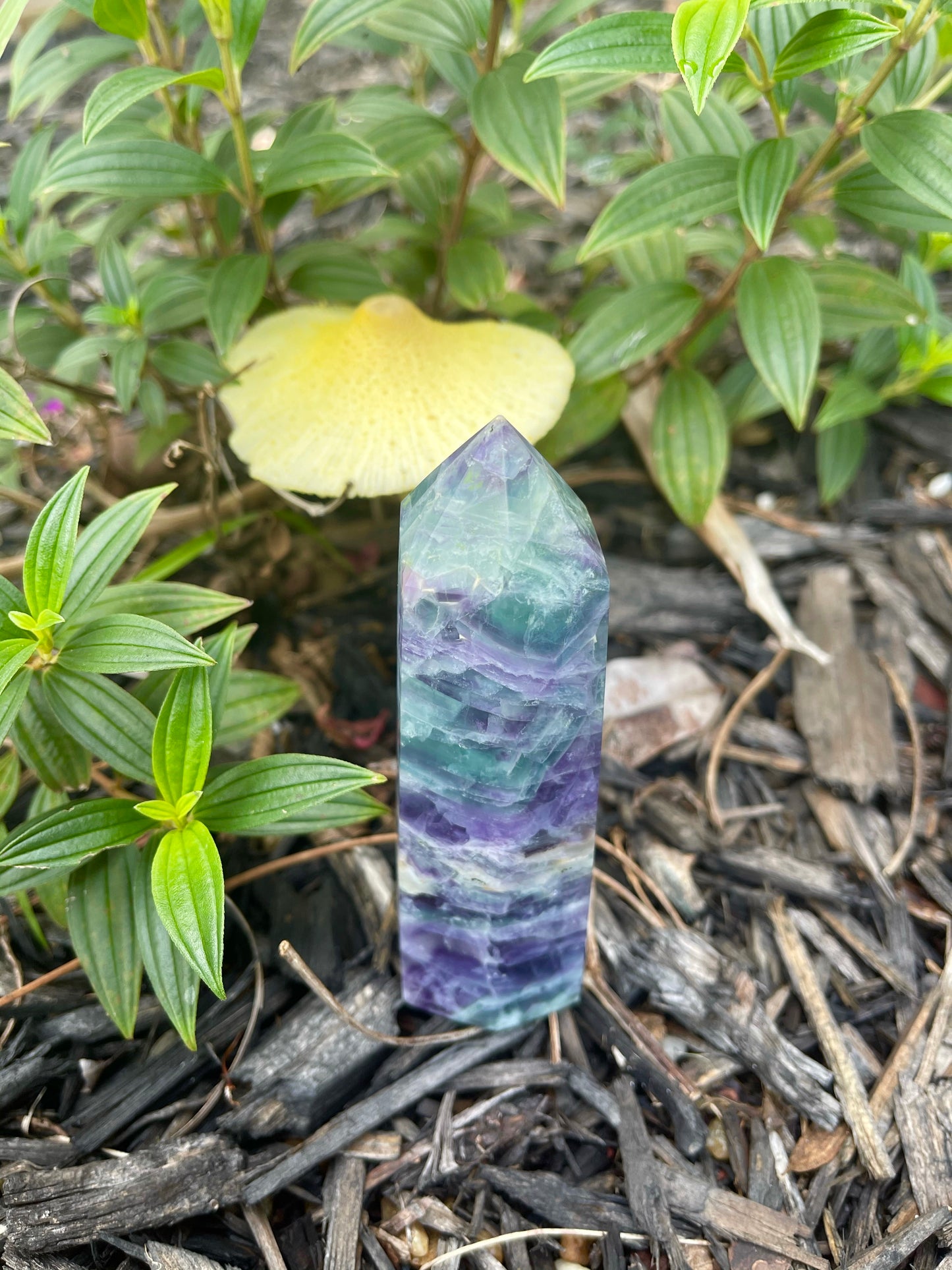 Rainbow Fluorite Tower with Natural Opening, Crystal Magic