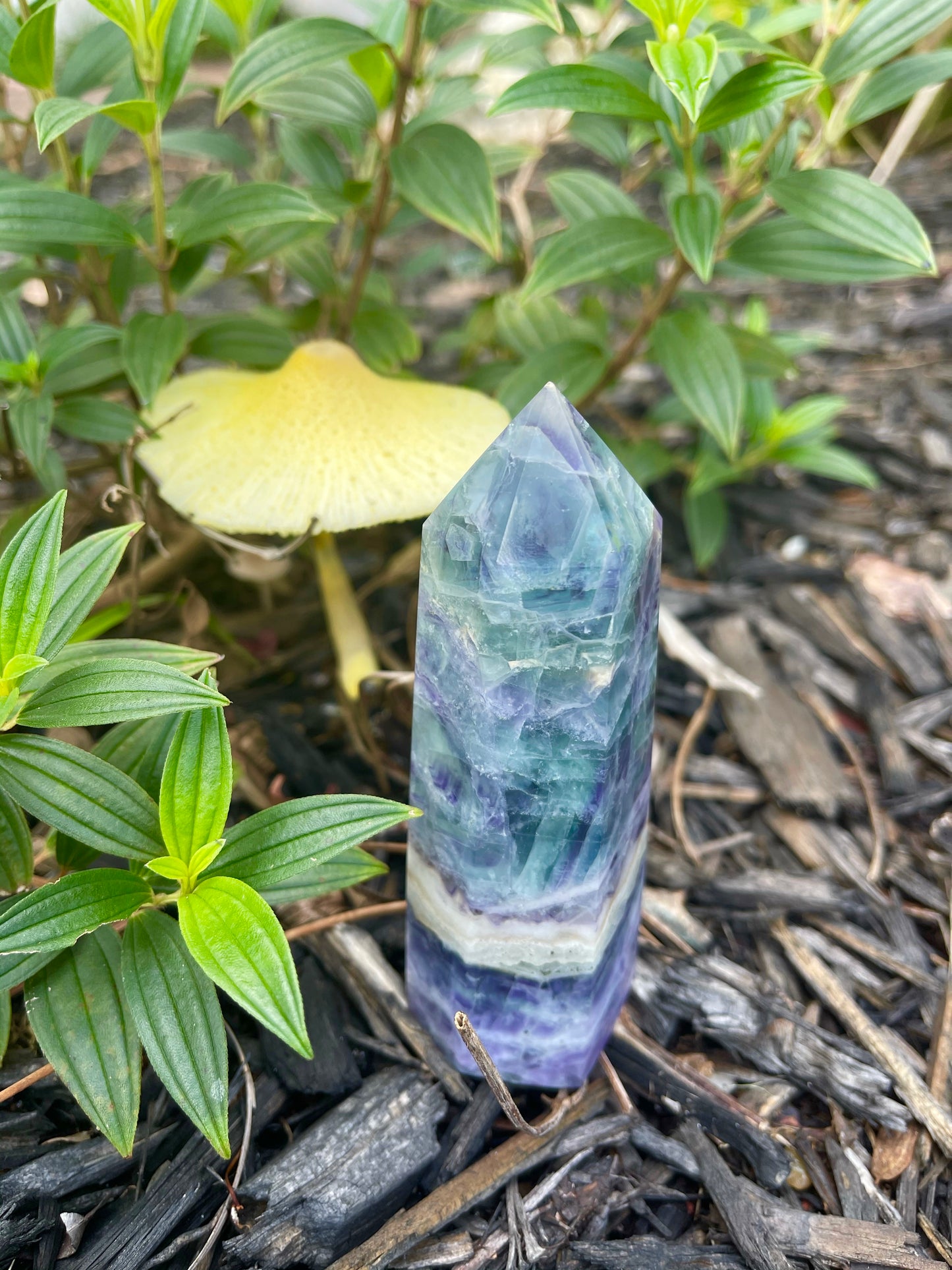 Rainbow Fluorite Tower with Natural Opening, Crystal Magic