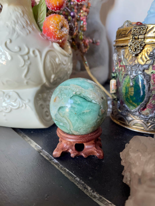 Beautifully Figured Amazonite Sphere, Crystal Magic