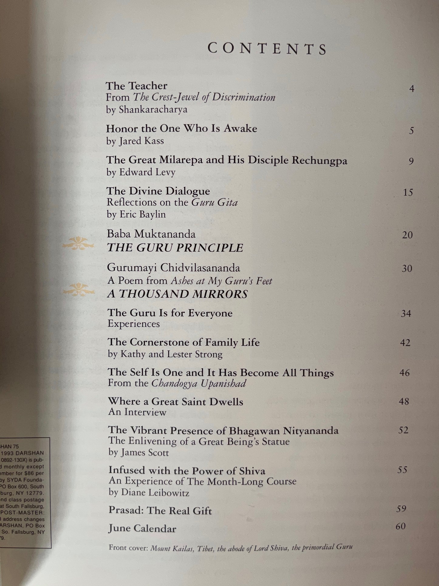 Darshan Magazine, In The Company of The Saints, Who is the Guru?, Bodhi Magazines
