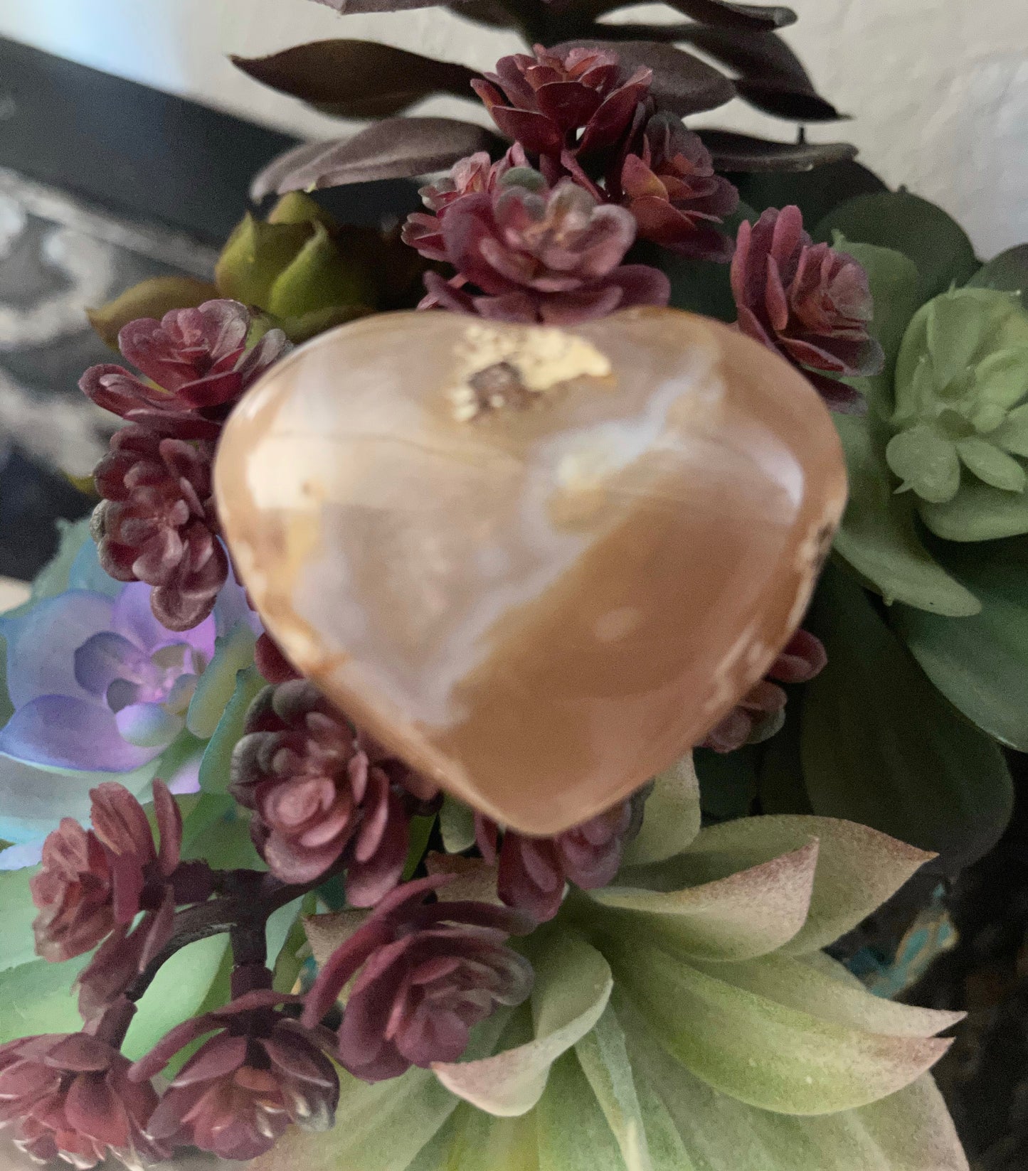Agate Heart, Cherry Agate Heart, Crystal Magic