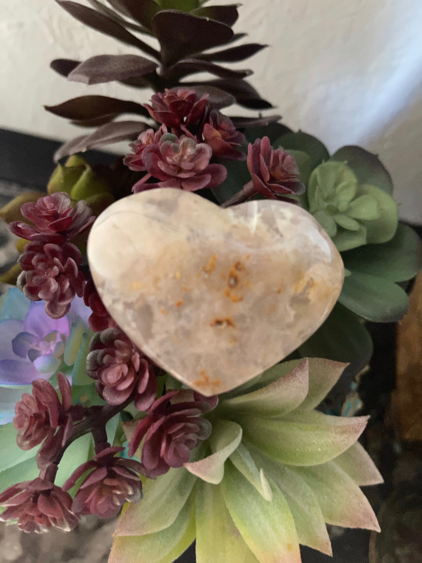 Agate Heart, Cherry Blossom Agate, Crystal Magic