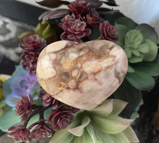 Agate Heart, Cherry Blossom Agate, Crystal Magic