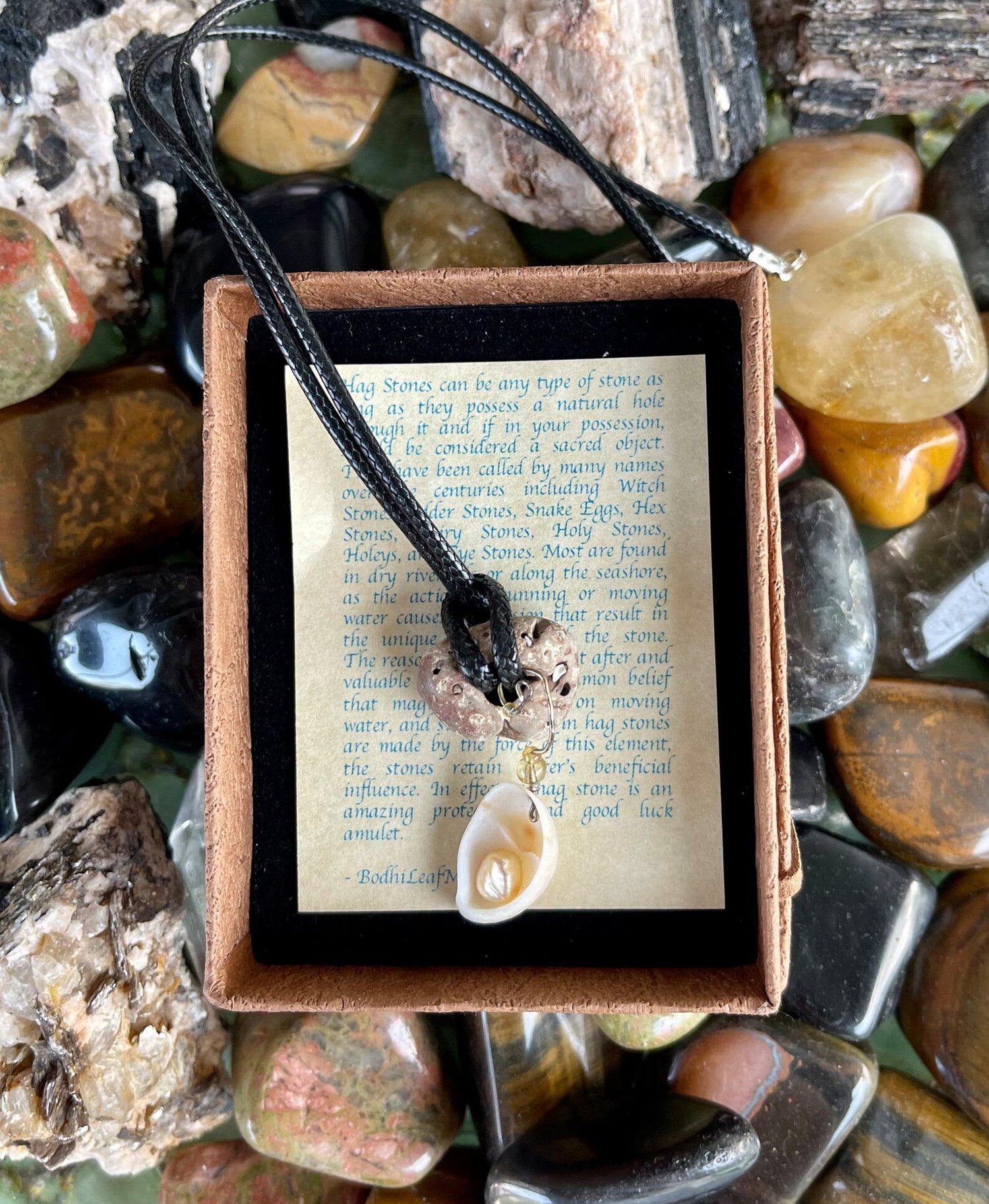 New Mermaid Collection, "Ali'lkai", Bodhi Jewelry, hag stone necklace, adder stone necklace, beach stone necklace, hag stone pendant