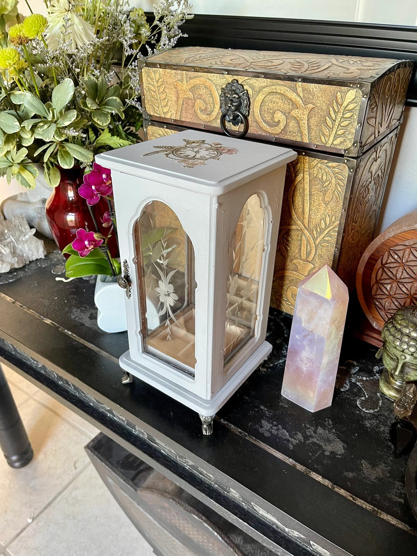 Magical Old World Vintage Jewelry Cabinet