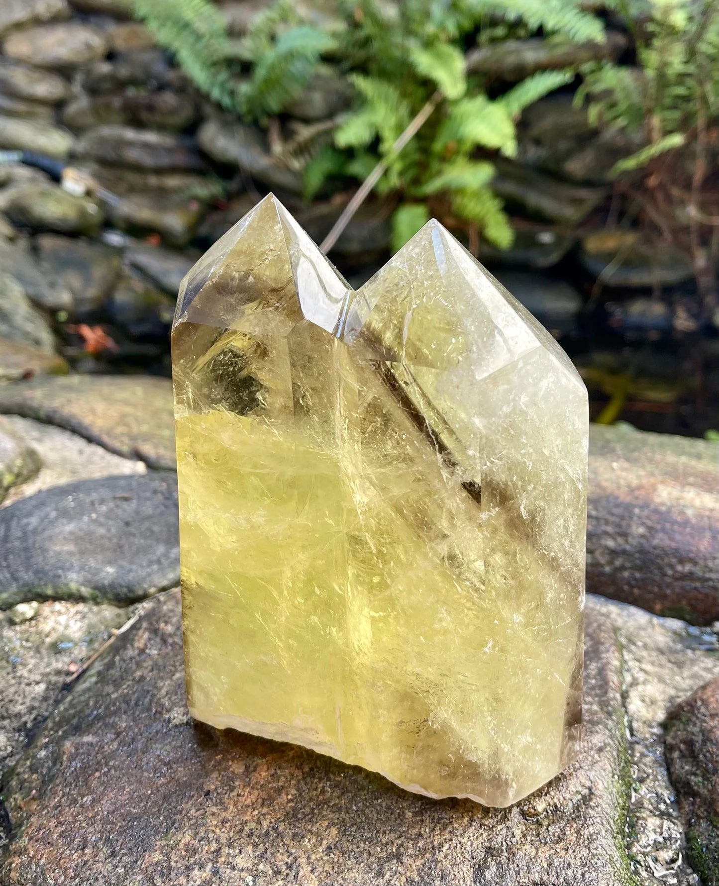 Stunning Large Twin Crystal Smoky Citrine, 4.6 lbs Smoky Citrine Tower, Crystal Magic
