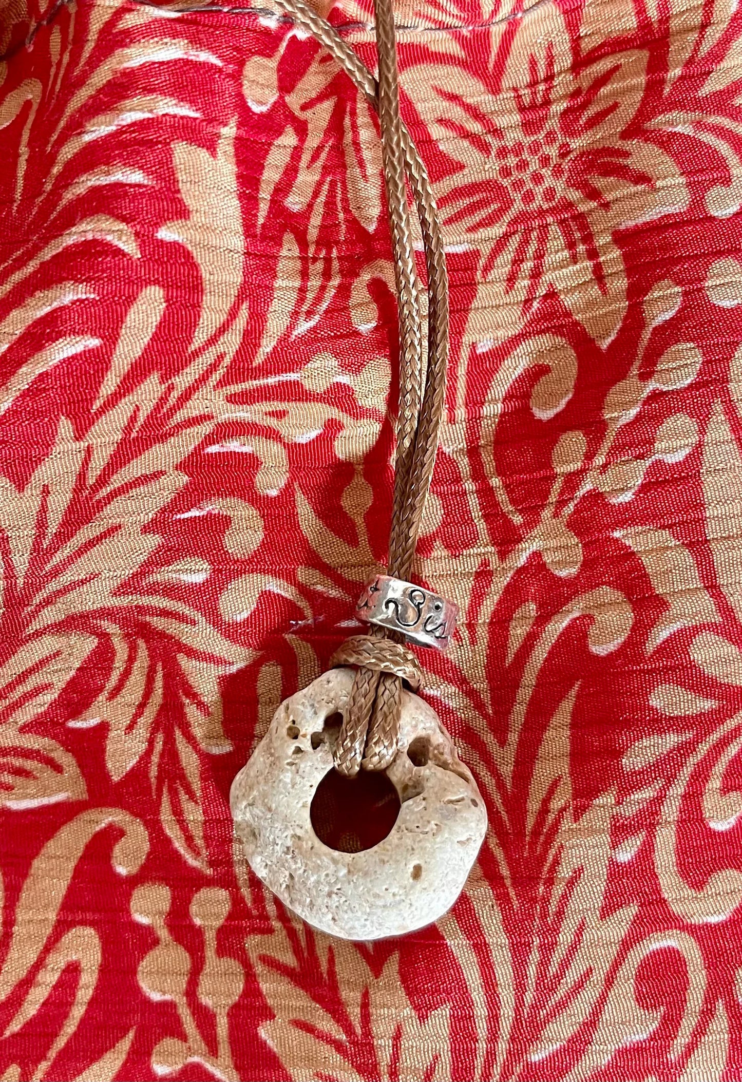Spirited Bohemian Hag Stone Pendant, Sister Gift, Hand Crafted Artisan Silver Bead, Bodhi Jewelry