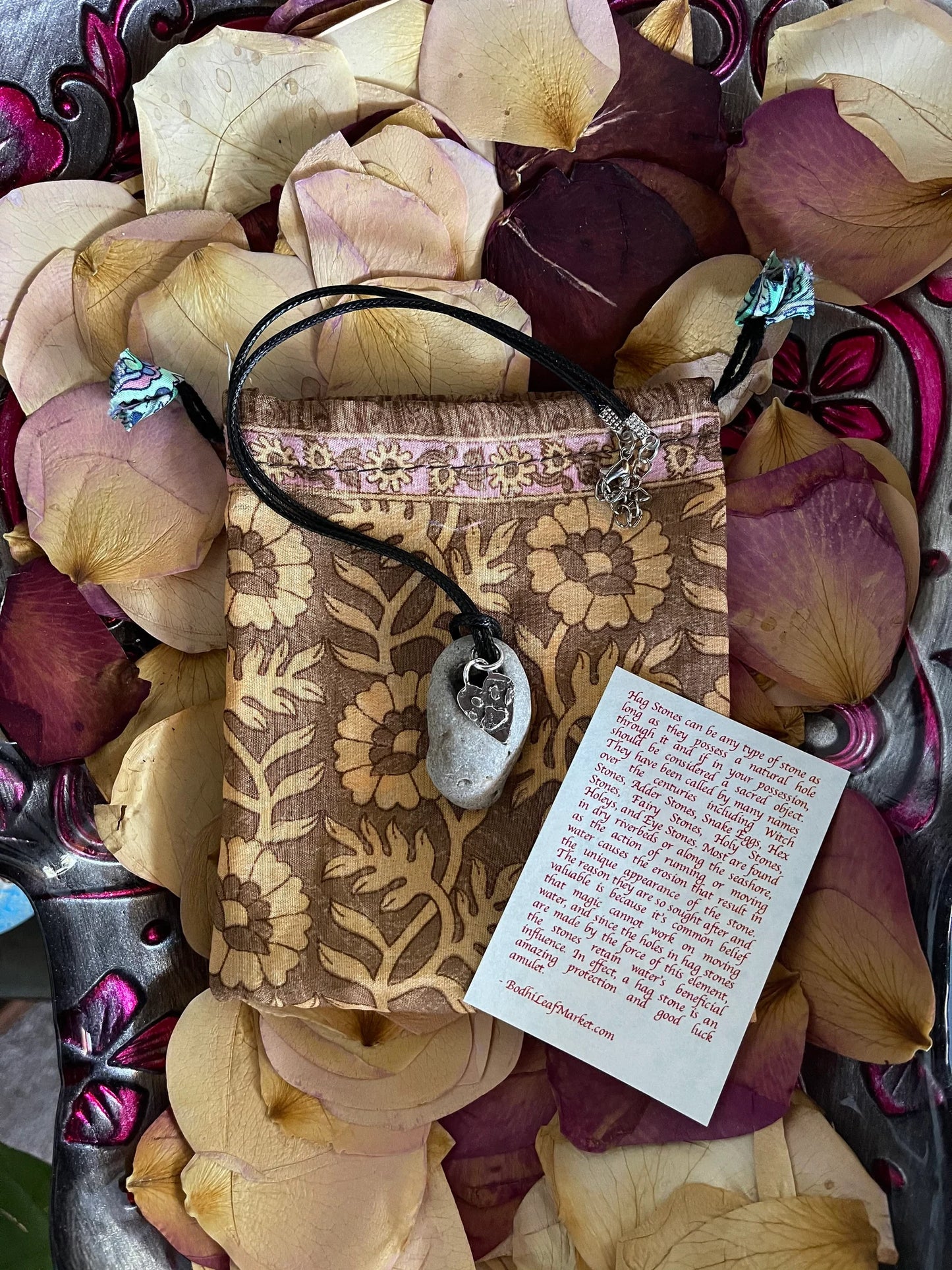 Cat Gift, Dog Gift, Artisan Silver Paw Charm Island Stone Pendant, Bodhi Pets