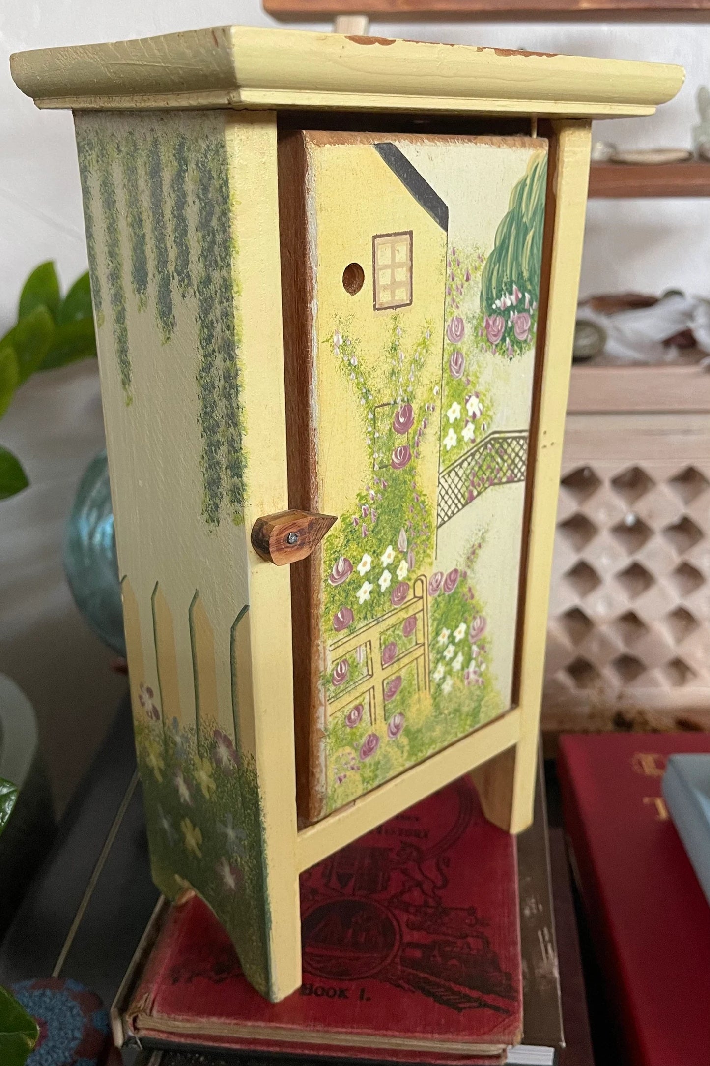 Vintage Primitive Handcrafted Hand Painted Cabinet, Bodhi Vintage