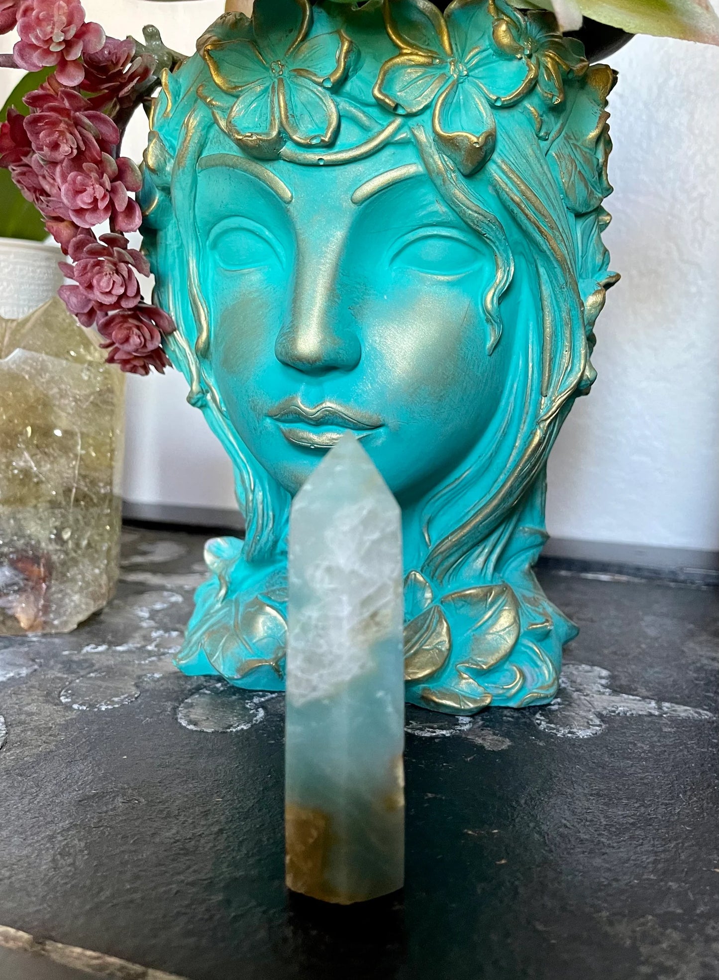Beautifully Patterned All Natural Amazonite Tower, Bodhi Crystal Magic