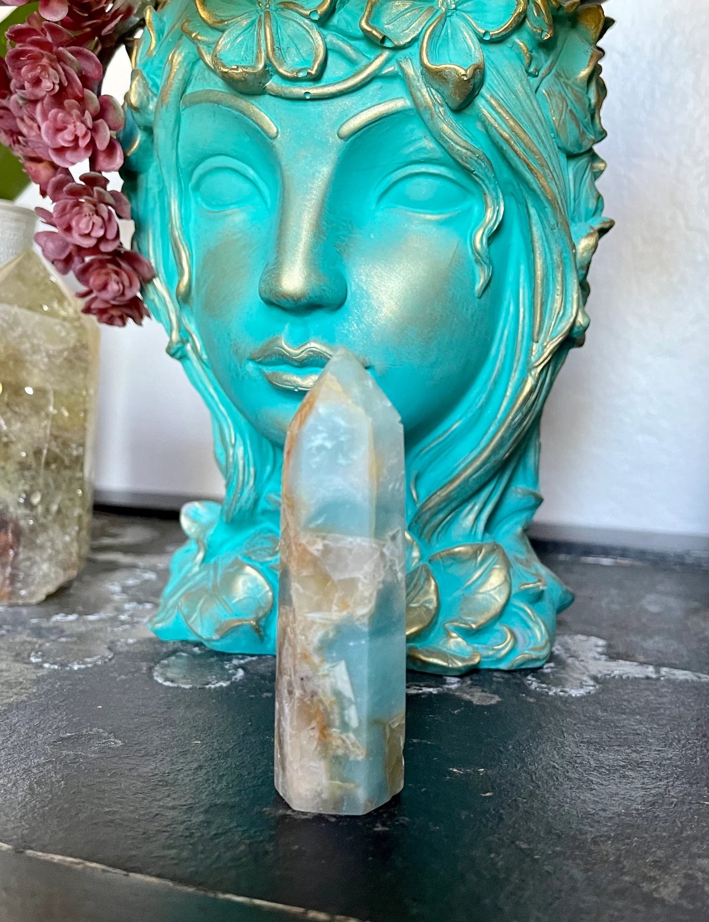 Beautifully Patterned All Natural Amazonite Tower, Bodhi Crystal Magic