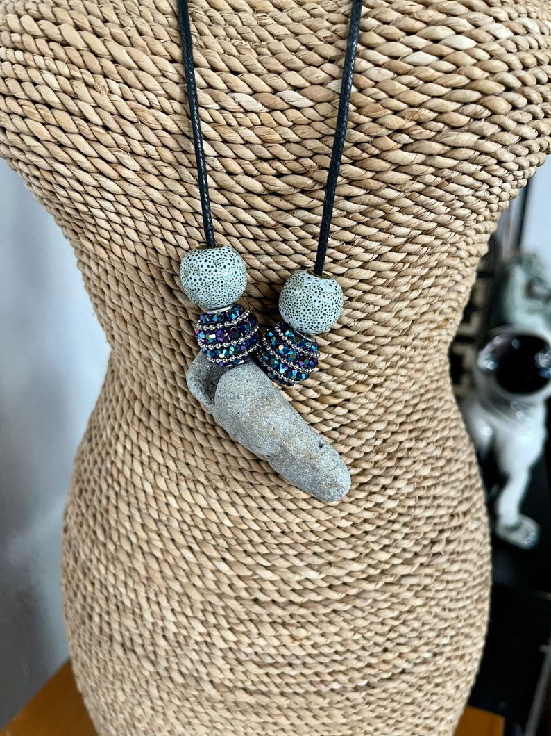 Spirited Bohemian Tube Stone Necklace, Bodhi Jewelry