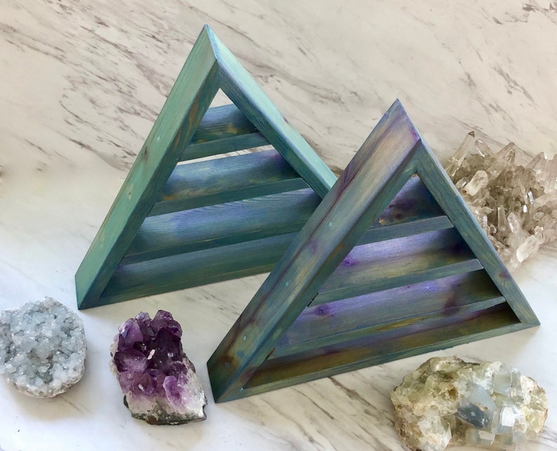 Galaxy Triangle Shelf, Amethyst Triangle, Triangle Shelves